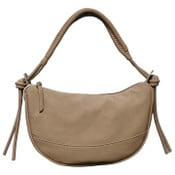 Wholesale - TAUPE CRESCENT SHOULDER BAG wWRAPPED HANDLE AND TIES C/P 12